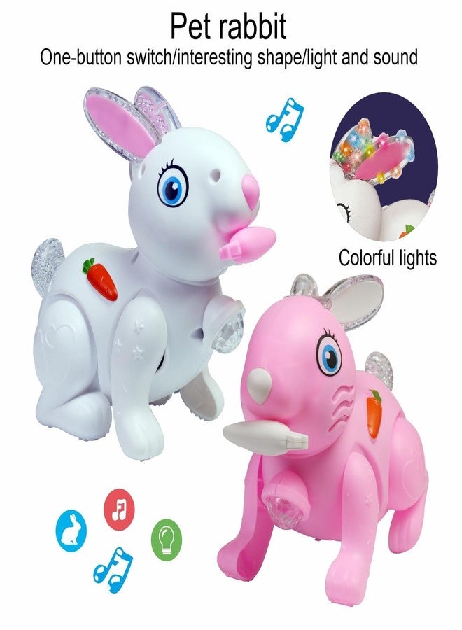 Space Enterprises Toys for Kids with 3D Flashing Lights, Music, 360-degree Dance Moves, Educational Toy (Bud Jumping Rabbit - White) - Image 5